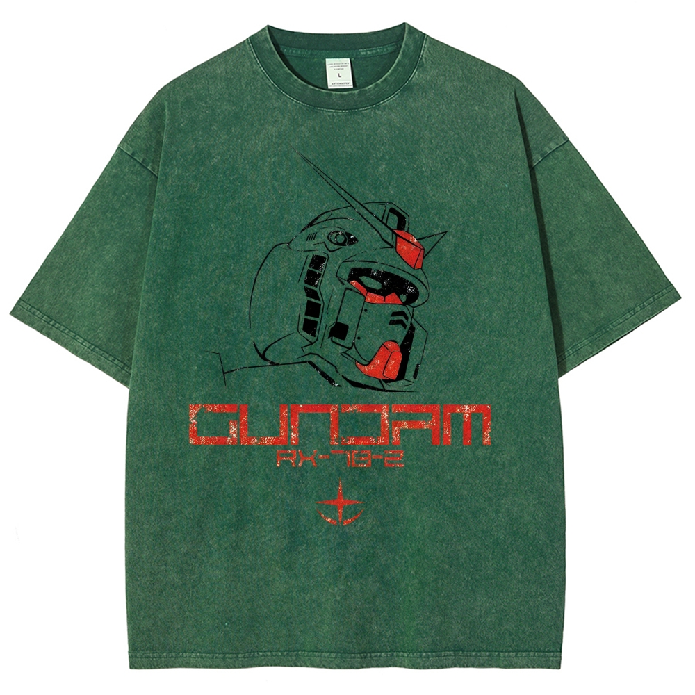 Unisex Gundam Printed Washed Tee