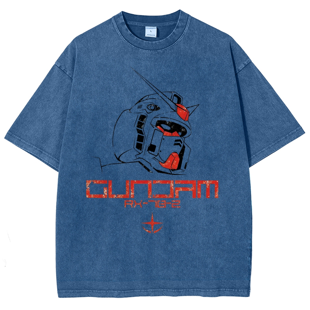 Unisex Gundam Printed Washed Tee