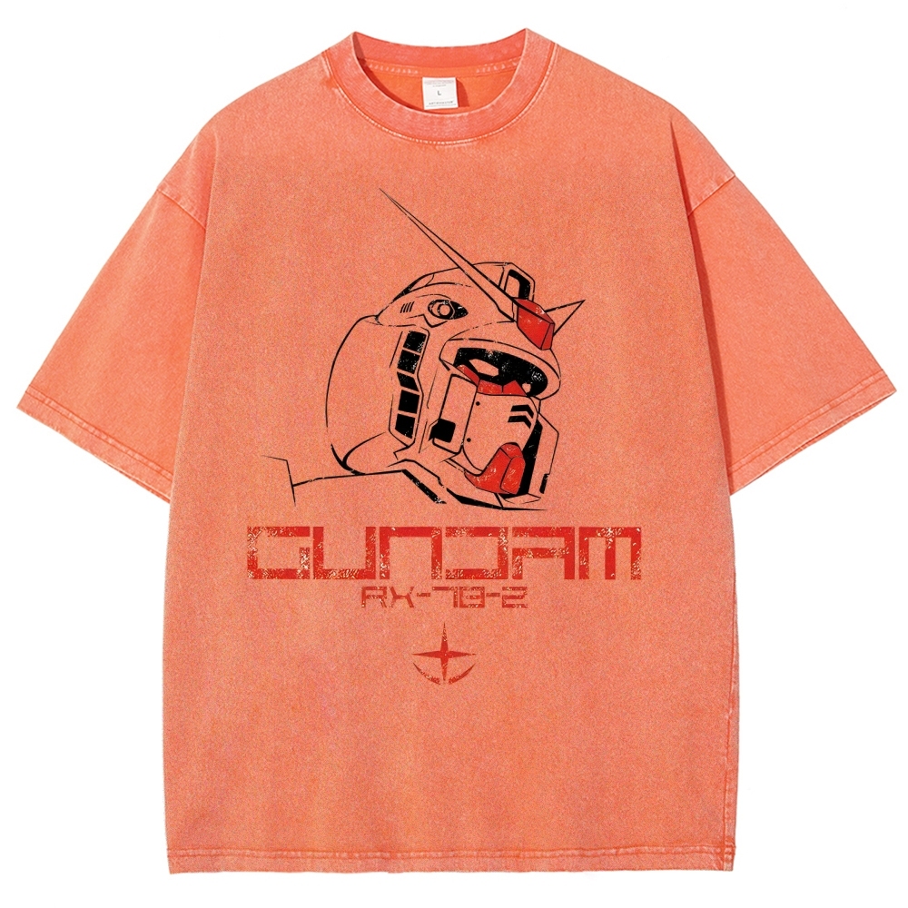 Unisex Gundam Printed Washed Tee