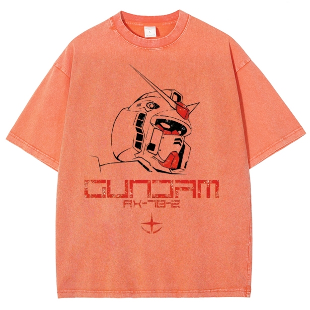 Unisex Gundam Printed Washed Tee
