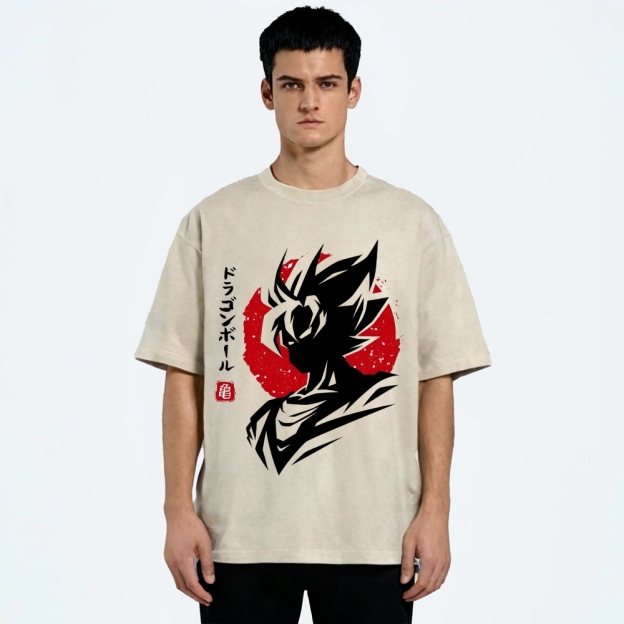 Unisex Dragon Ball Goku Printed Washed Tee