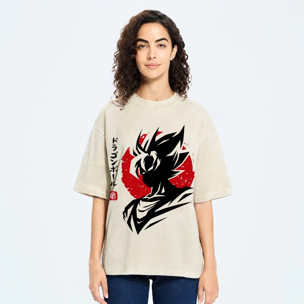 Unisex Dragon Ball Goku Printed Washed Tee