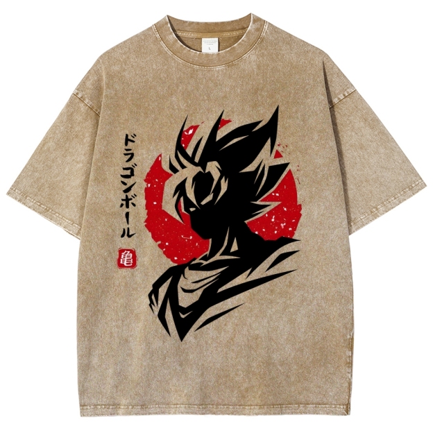 Unisex Dragon Ball Goku Printed Washed Tee