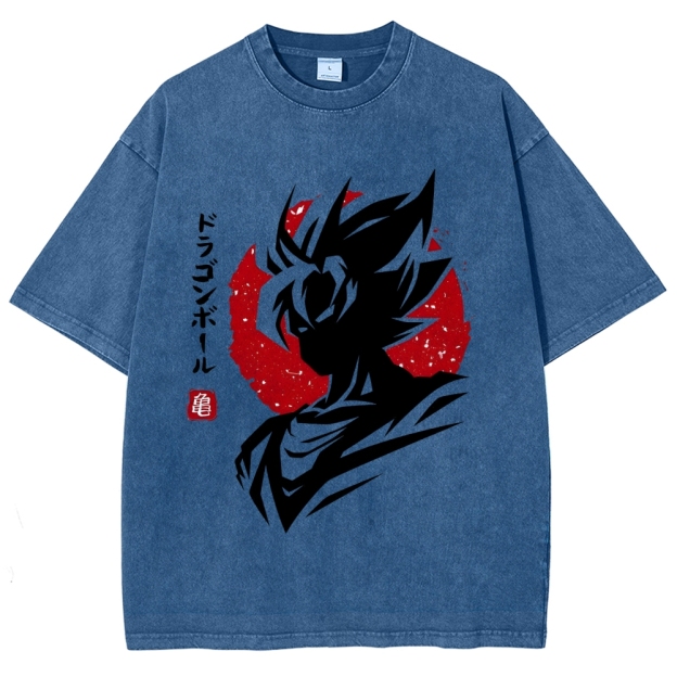Unisex Dragon Ball Goku Printed Washed Tee