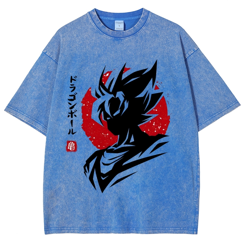 Unisex Dragon Ball Goku Printed Washed Tee