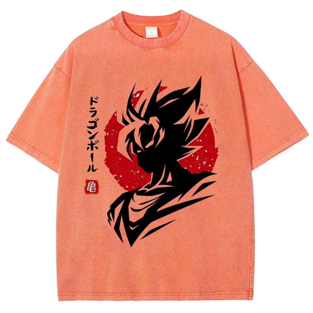 Unisex Dragon Ball Goku Printed Washed Tee