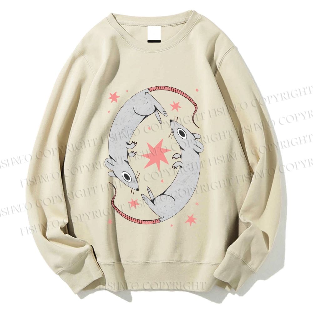 Unisex Rats With Star Printed Sweatshirt