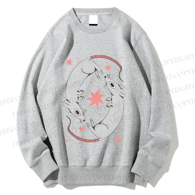 Unisex Rats With Star Printed Sweatshirt
