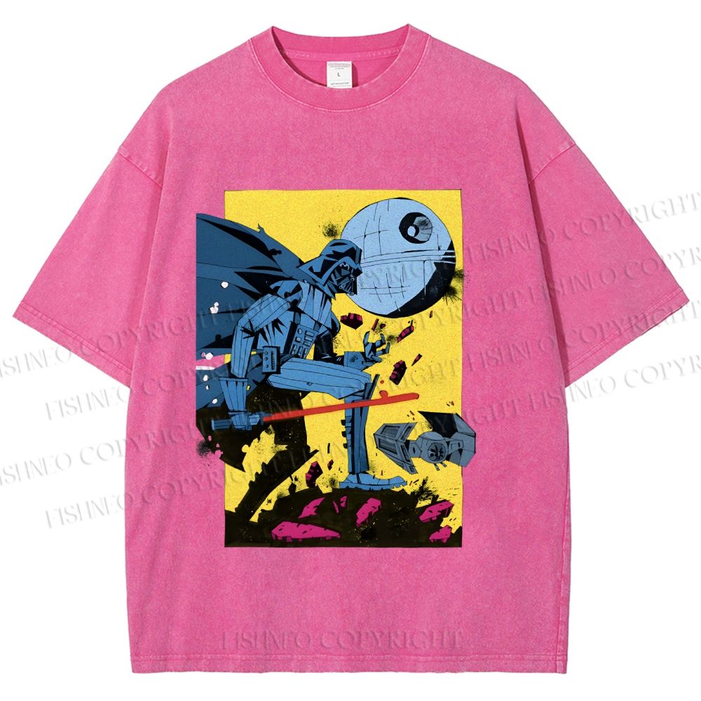 Unisex Star Wars Graffiti Printed Washed Tee