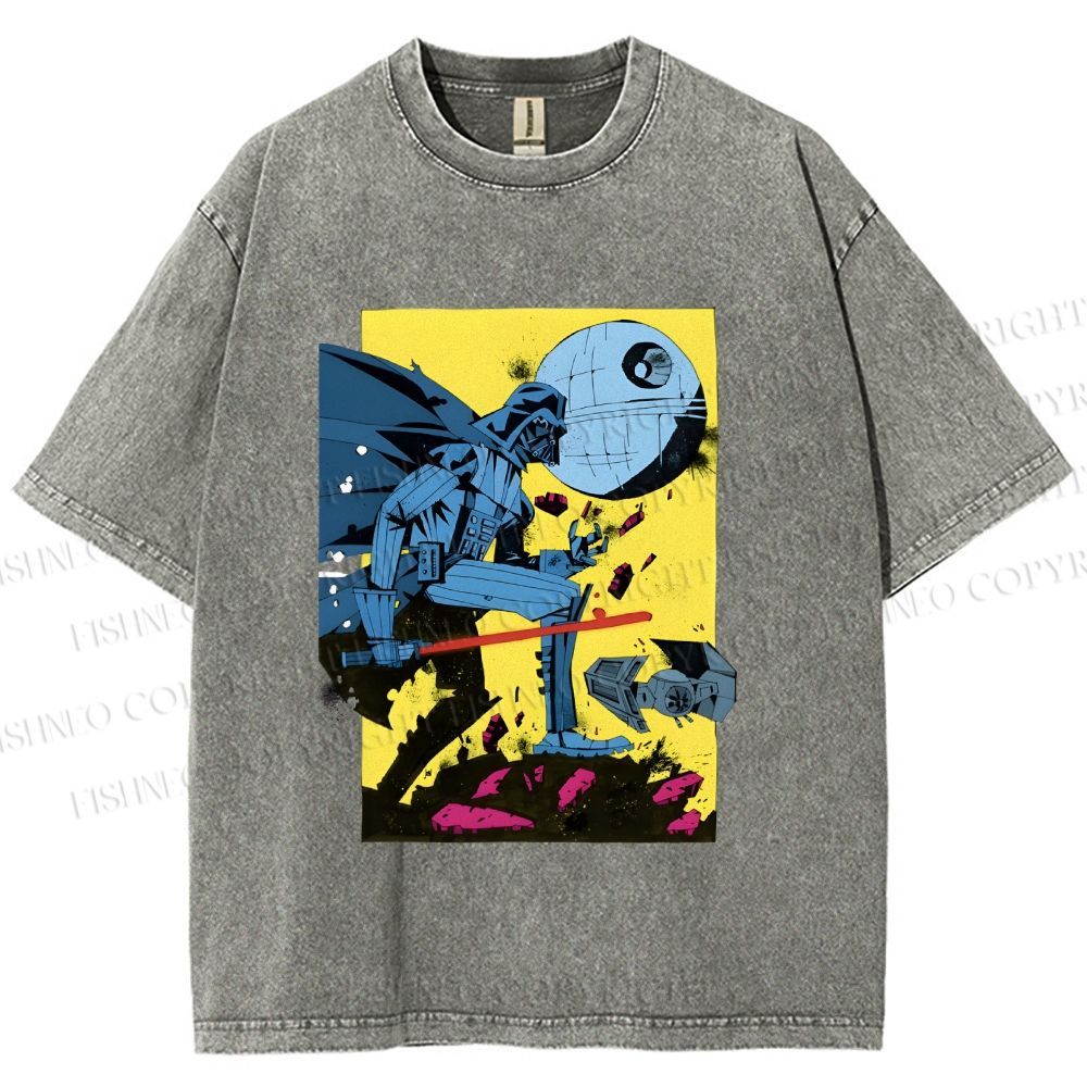 Unisex Star Wars Graffiti Printed Washed Tee