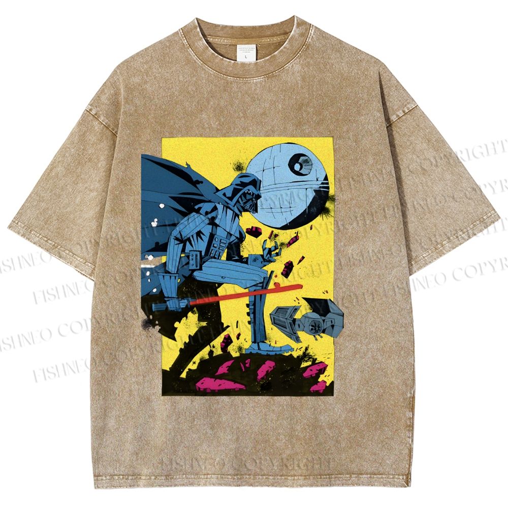 Unisex Star Wars Graffiti Printed Washed Tee