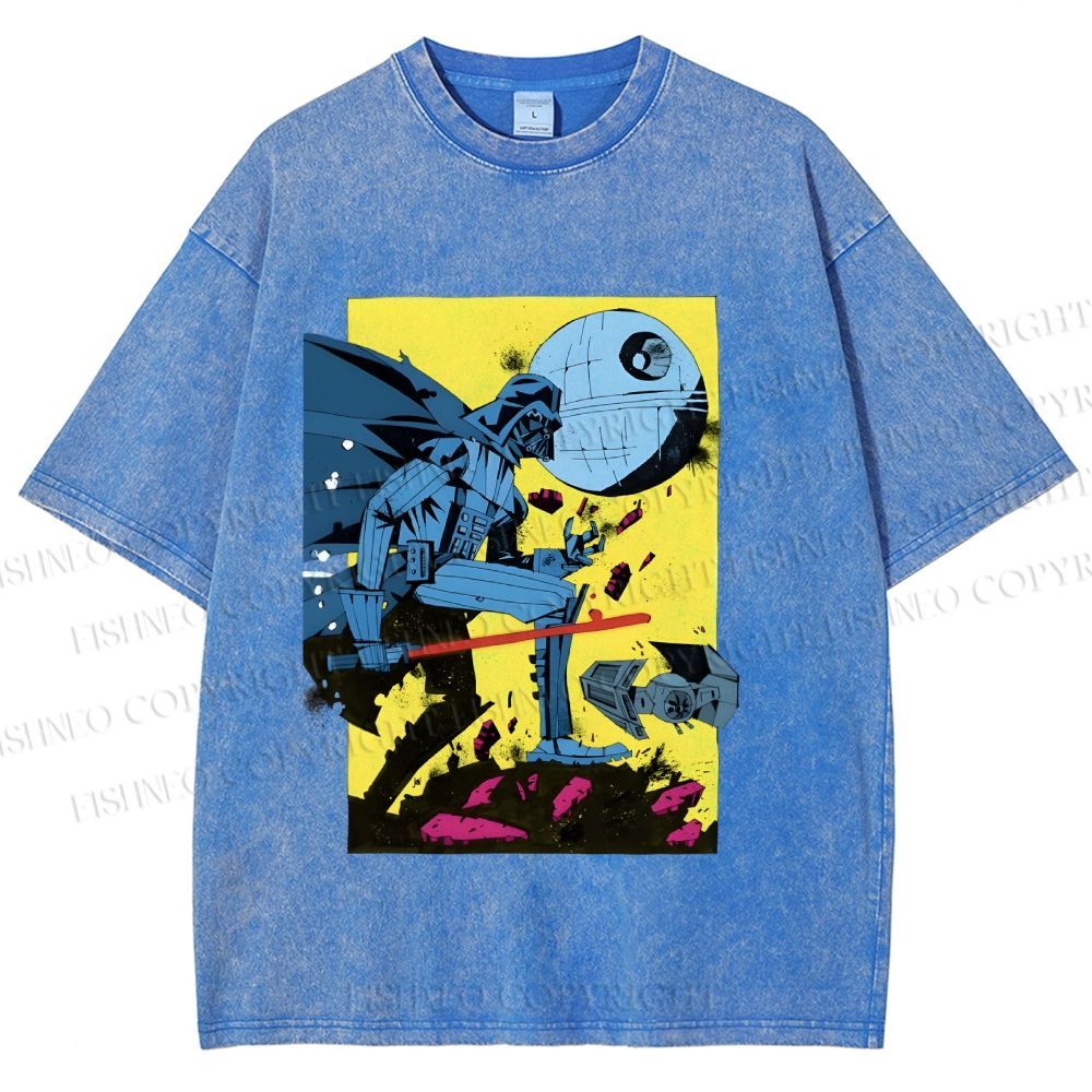 Unisex Star Wars Graffiti Printed Washed Tee