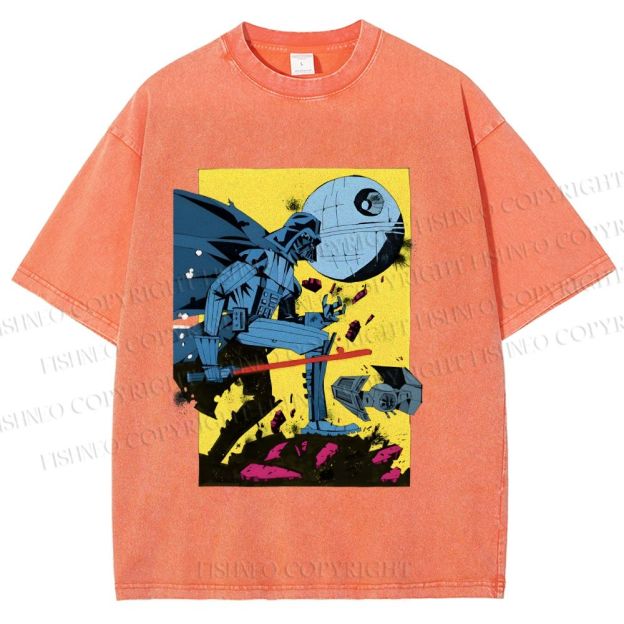 Unisex Star Wars Graffiti Printed Washed Tee