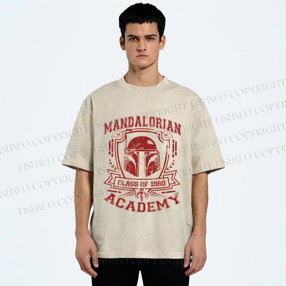 Unisex Star Wars Boba Fett Mandalorian Printed Washed Tee