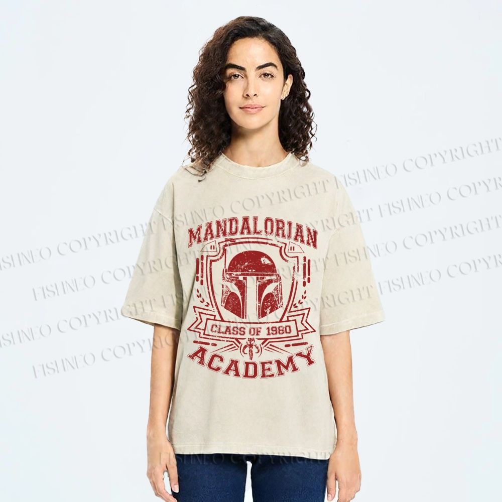 Unisex Star Wars Boba Fett Mandalorian Printed Washed Tee