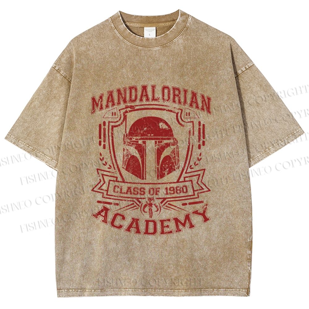 Unisex Star Wars Boba Fett Mandalorian Printed Washed Tee