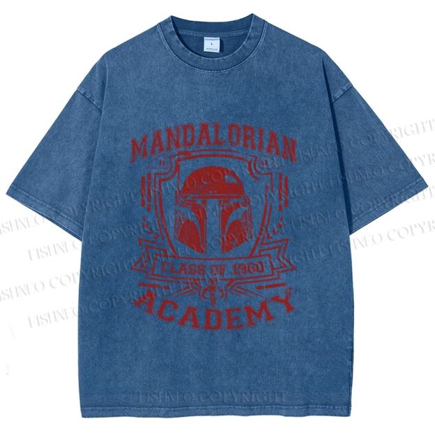 Unisex Star Wars Boba Fett Mandalorian Printed Washed Tee