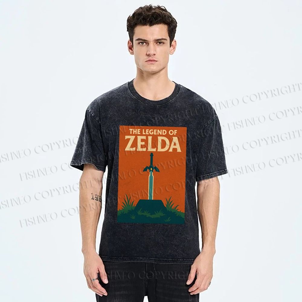 Unisex the Legend of Zelda Printed Washed Tee