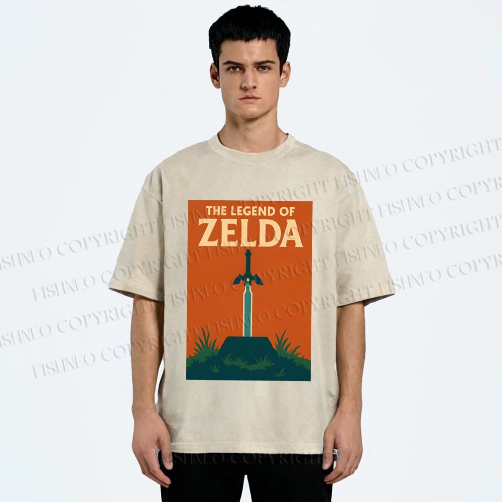 Unisex the Legend of Zelda Printed Washed Tee