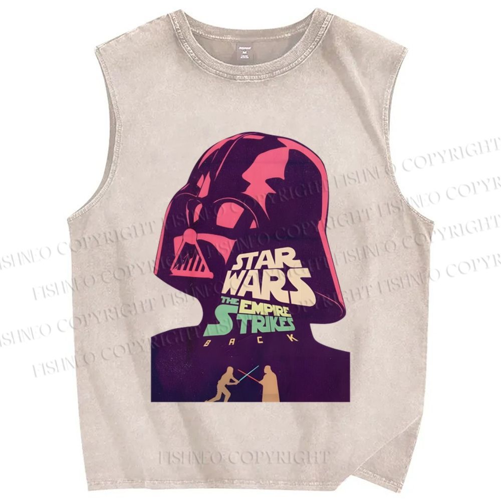 Unisex Star Wars Printed Washed Tank Top