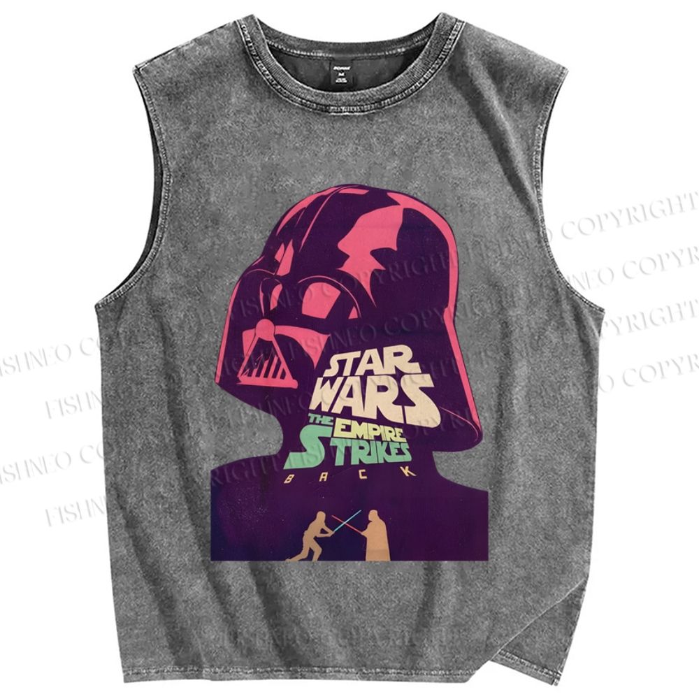 Unisex Star Wars Printed Washed Tank Top