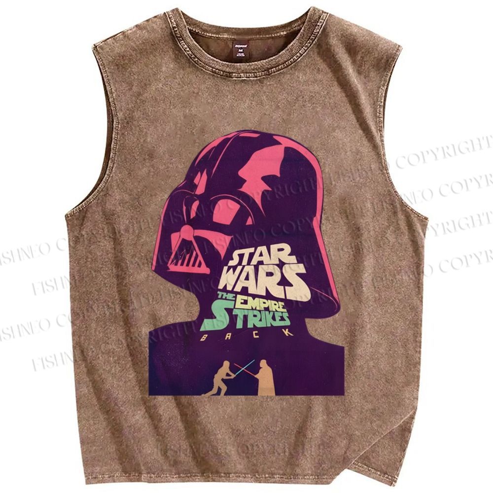 Unisex Star Wars Printed Washed Tank Top
