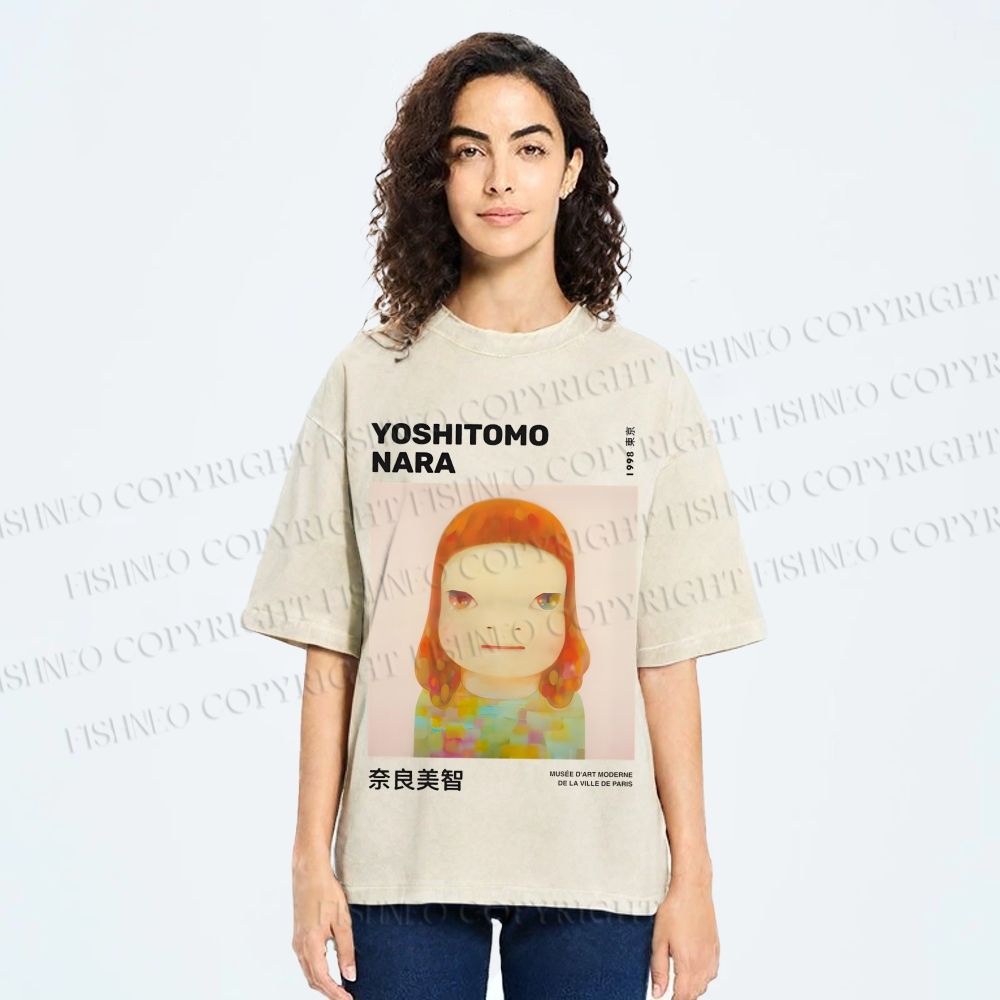 Unisex Yoshitomo Nara Printed Washed Tee