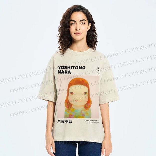 Unisex Yoshitomo Nara Printed Washed Tee