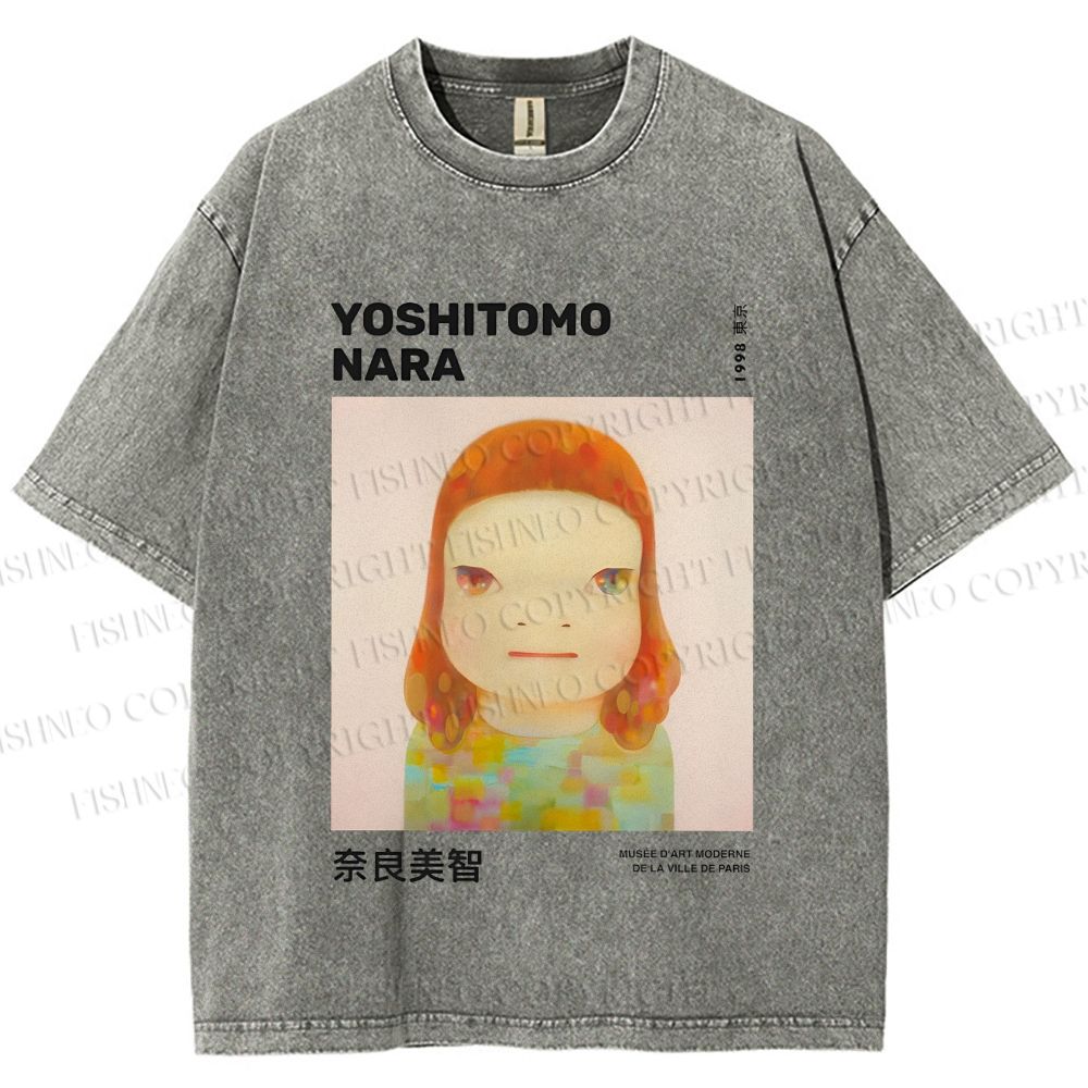 Unisex Yoshitomo Nara Printed Washed Tee