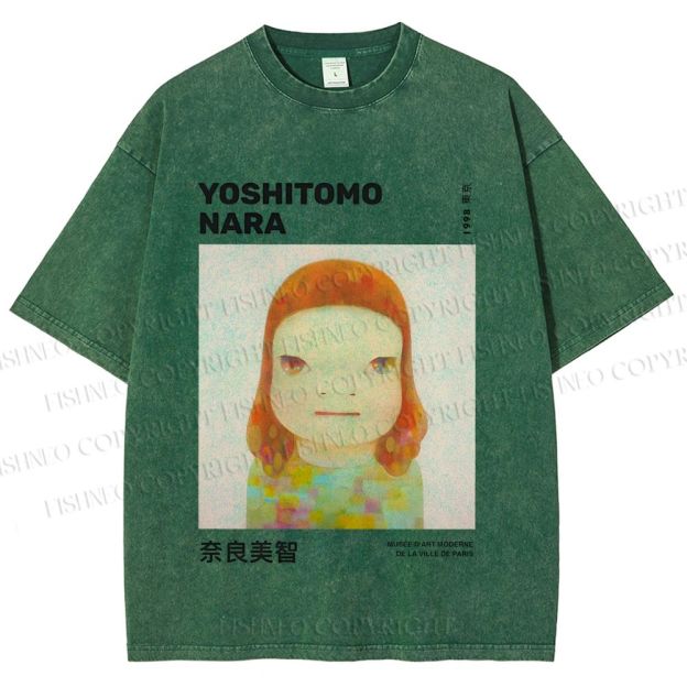 Unisex Yoshitomo Nara Printed Washed Tee