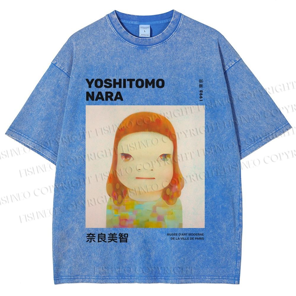 Unisex Yoshitomo Nara Printed Washed Tee