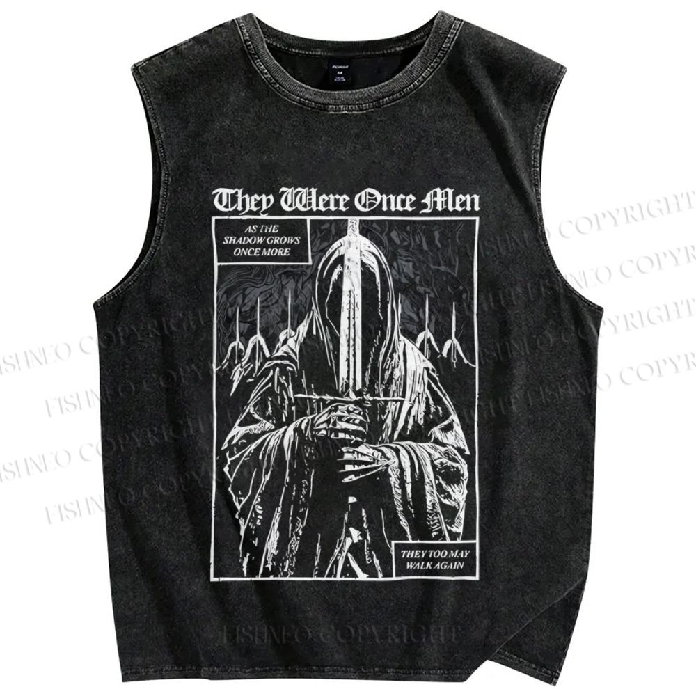 Unisex They Were Once Men Vintage Printed Washed Tank Top