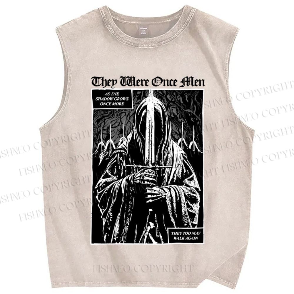 Unisex They Were Once Men Vintage Printed Washed Tank Top