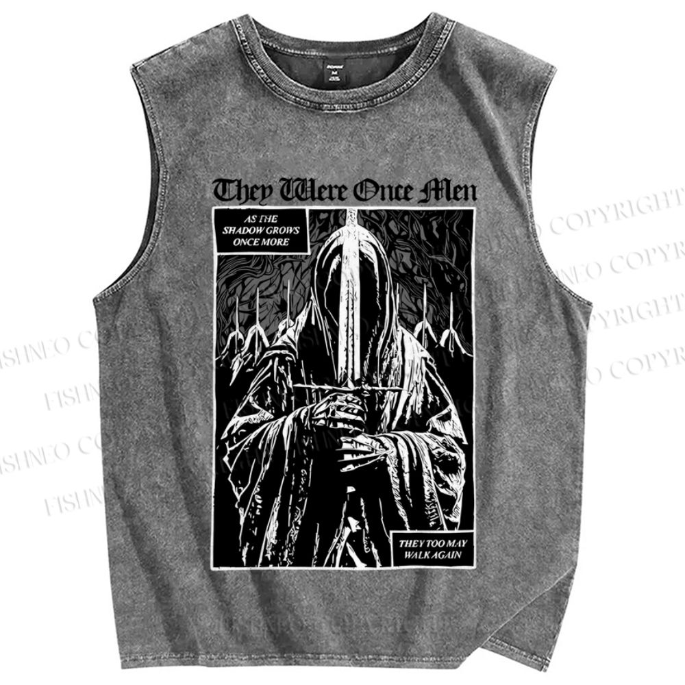Unisex They Were Once Men Vintage Printed Washed Tank Top