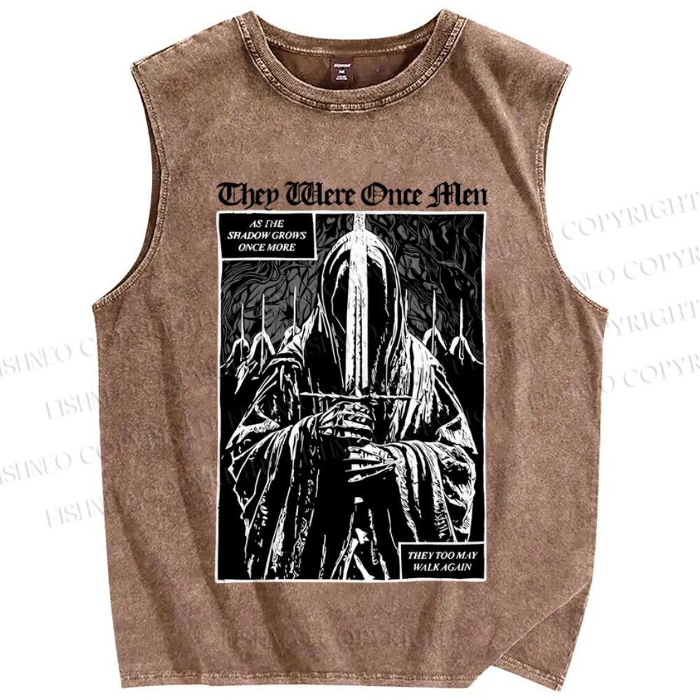 Unisex They Were Once Men Vintage Printed Washed Tank Top