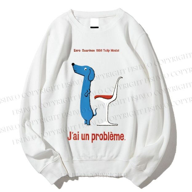 Unisex Dachshund Dog Tulip Chair Printed Sweatshirt