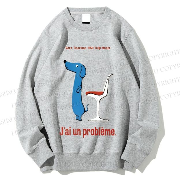 Unisex Dachshund Dog Tulip Chair Printed Sweatshirt