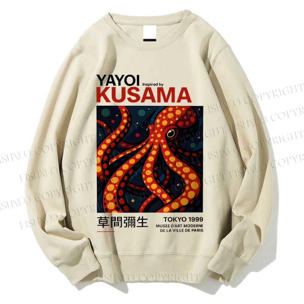 Unisex Yayoi Kusama Octopus Printed Sweatshirt