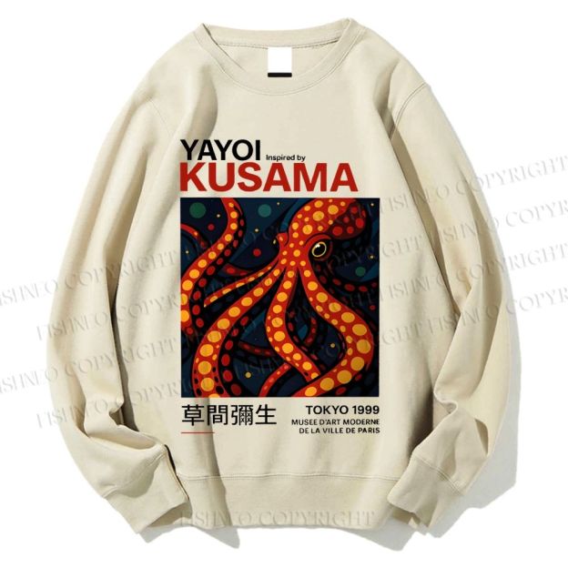 Unisex Yayoi Kusama Octopus Printed Sweatshirt
