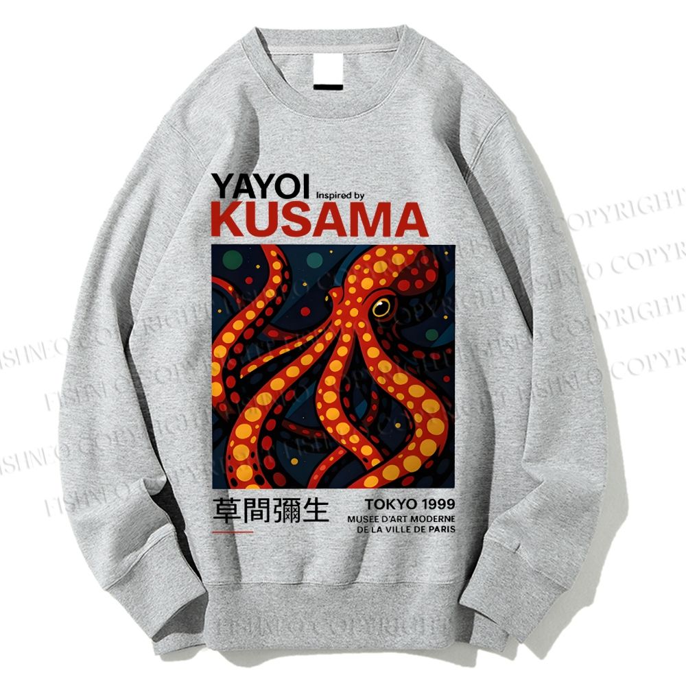 Unisex Yayoi Kusama Octopus Printed Sweatshirt
