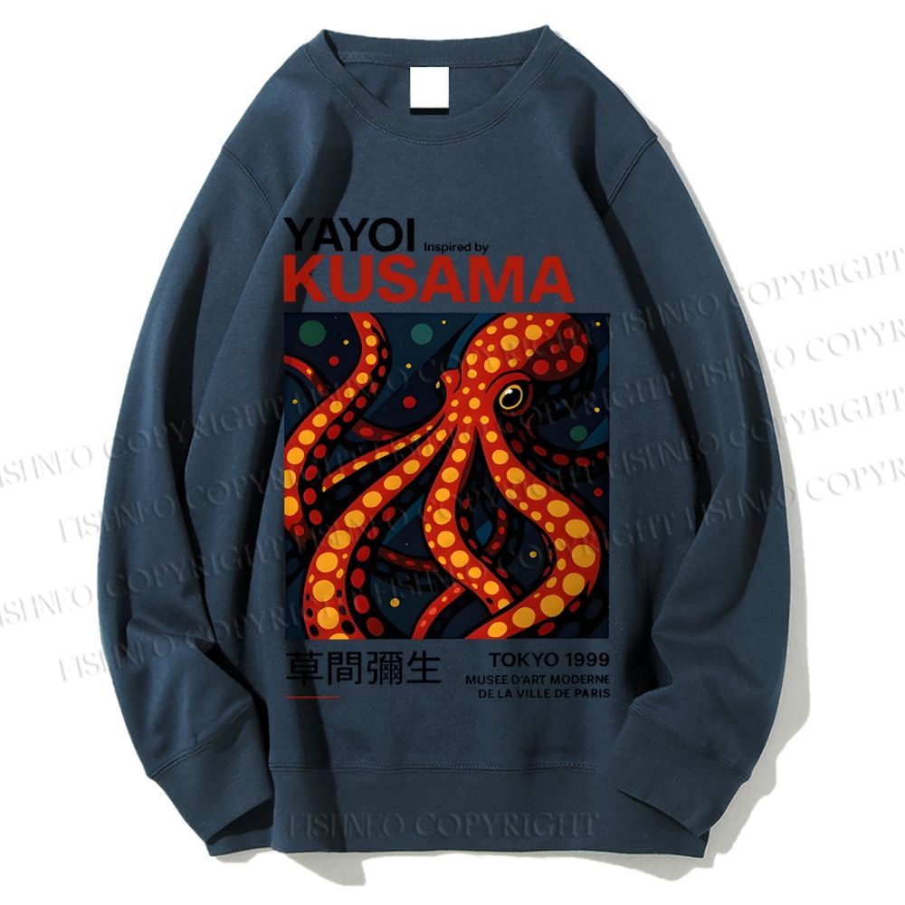 Unisex Yayoi Kusama Octopus Printed Sweatshirt