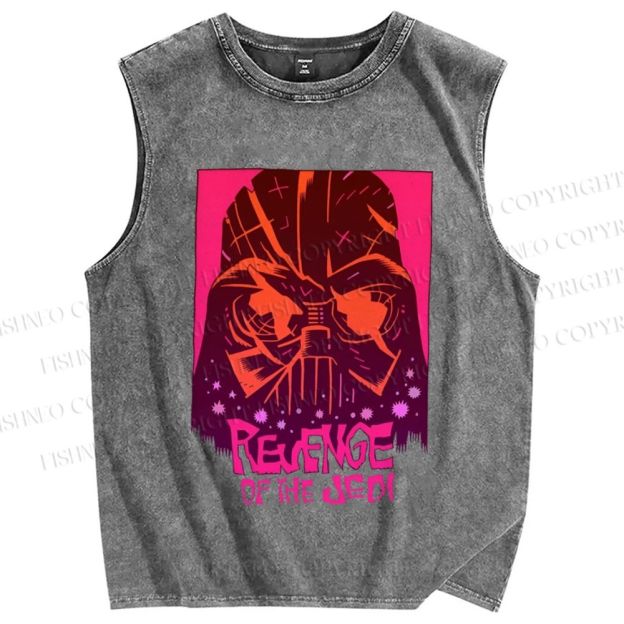 Unisex Star Wars Revenge of The Jedi Printed Washed Tank Top