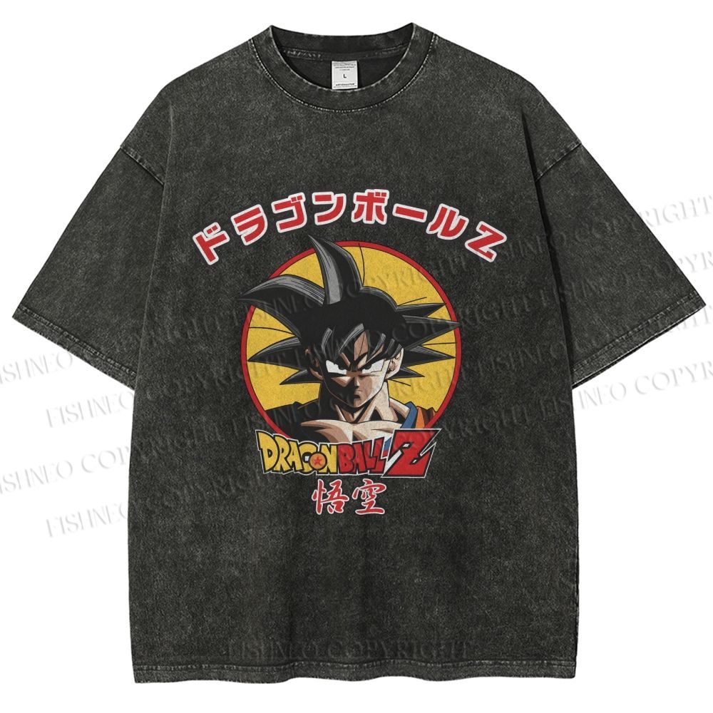 Unisex Dragon Ball Goku Printed Washed Tee