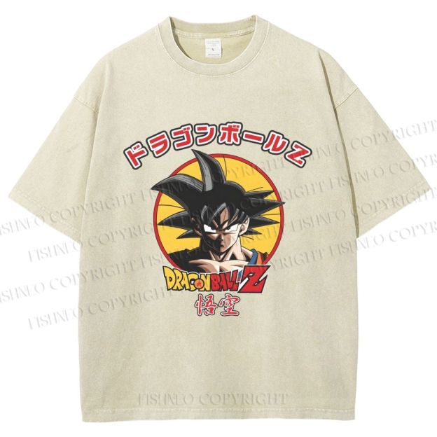 Unisex Dragon Ball Goku Printed Washed Tee