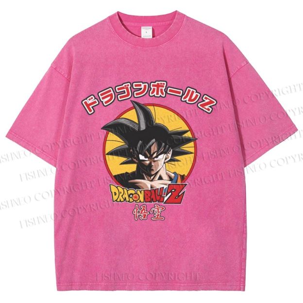 Unisex Dragon Ball Goku Printed Washed Tee