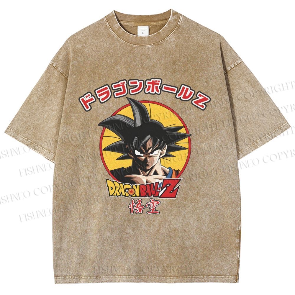 Unisex Dragon Ball Goku Printed Washed Tee