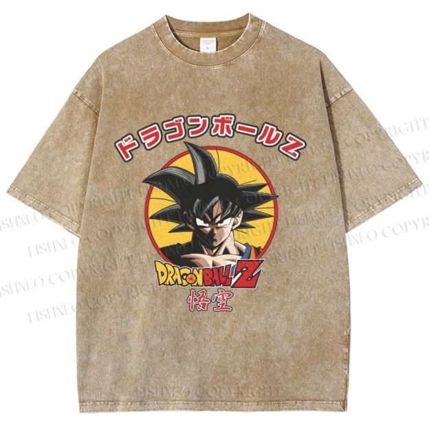 Unisex Dragon Ball Goku Printed Washed Tee