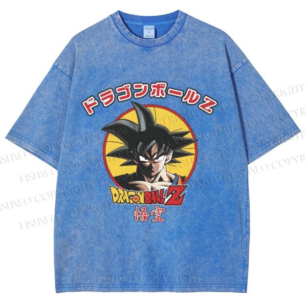 Unisex Dragon Ball Goku Printed Washed Tee