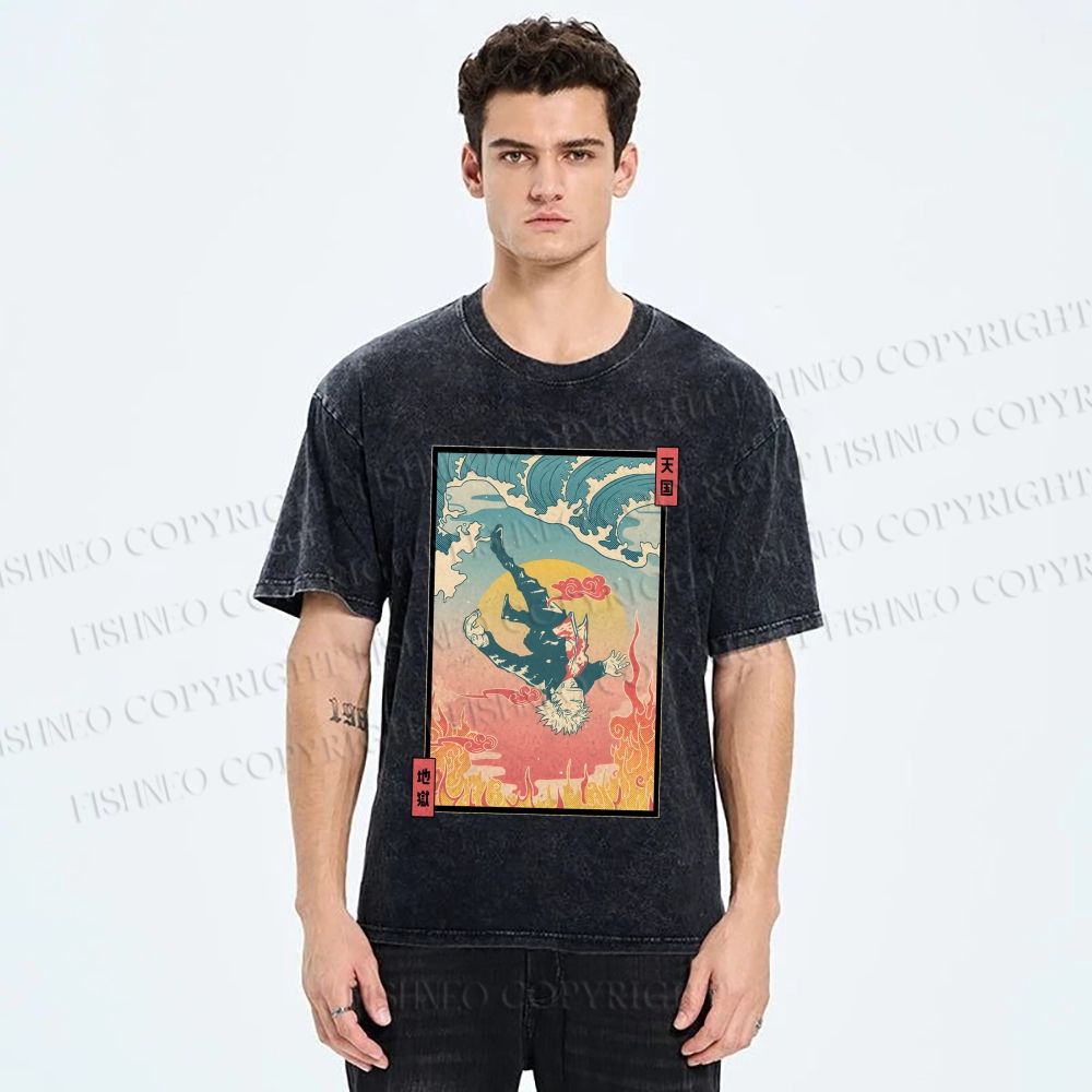 Unisex Honored Sorcerer Satoru Gojo Printed Washed Tee