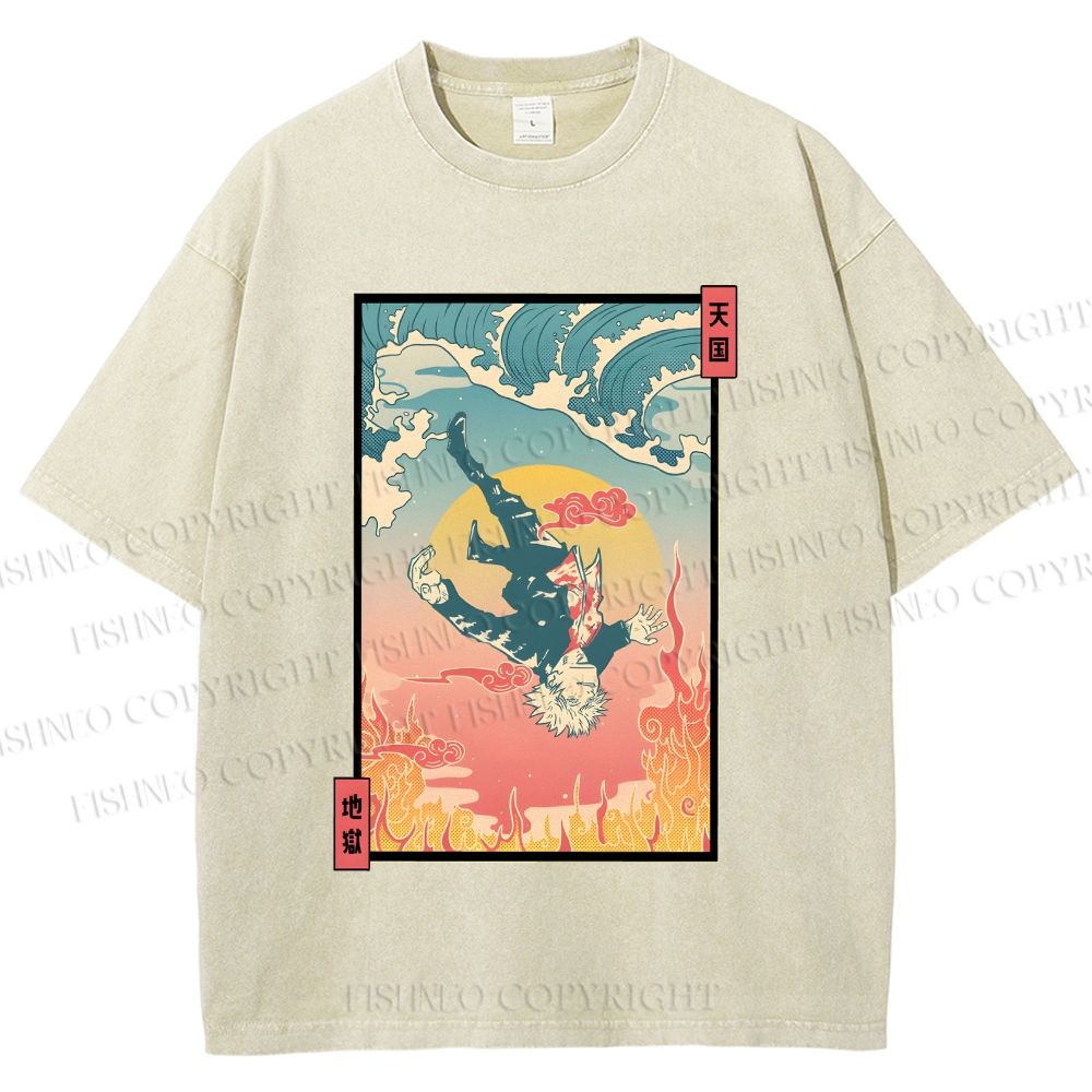 Unisex Honored Sorcerer Satoru Gojo Printed Washed Tee